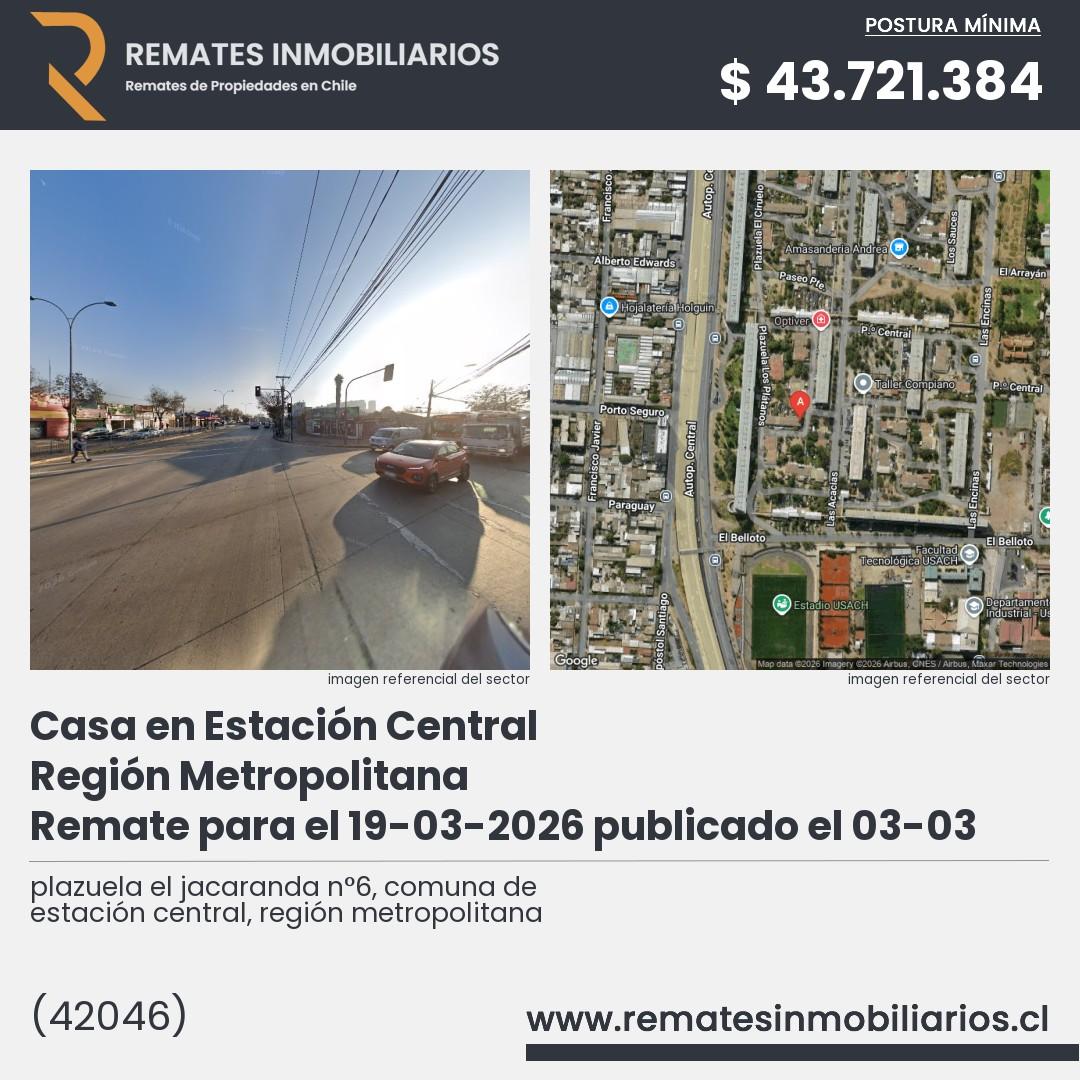 Imagen ficha plazuela el jacaranda n°6, comuna de estación central, región metropolitana