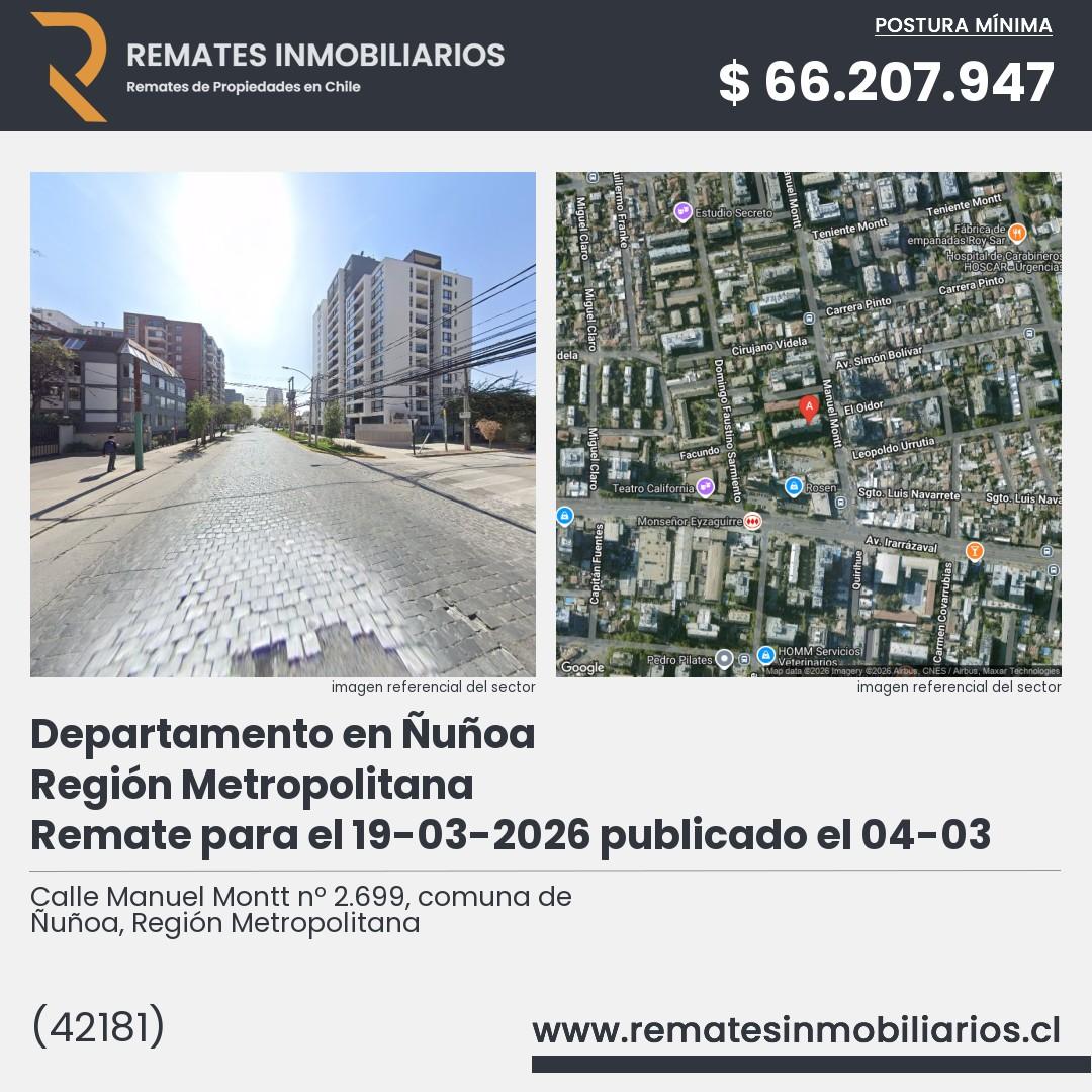 Imagen ficha Calle Manuel Montt nº 2.699, comuna de Ñuñoa, Región Metropolitana