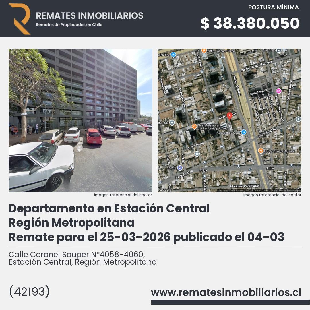 Imagen ficha Calle Coronel Souper N°4058-4060, Estación Central, Región Metropolitana