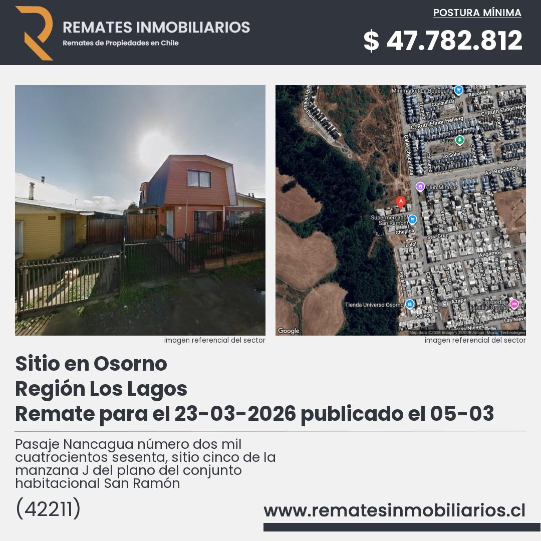 Imagen ficha Pasaje Nancagua número dos mil cuatrocientos sesenta, sitio cinco de la manzana J del plano del conjunto habitacional San Ramón