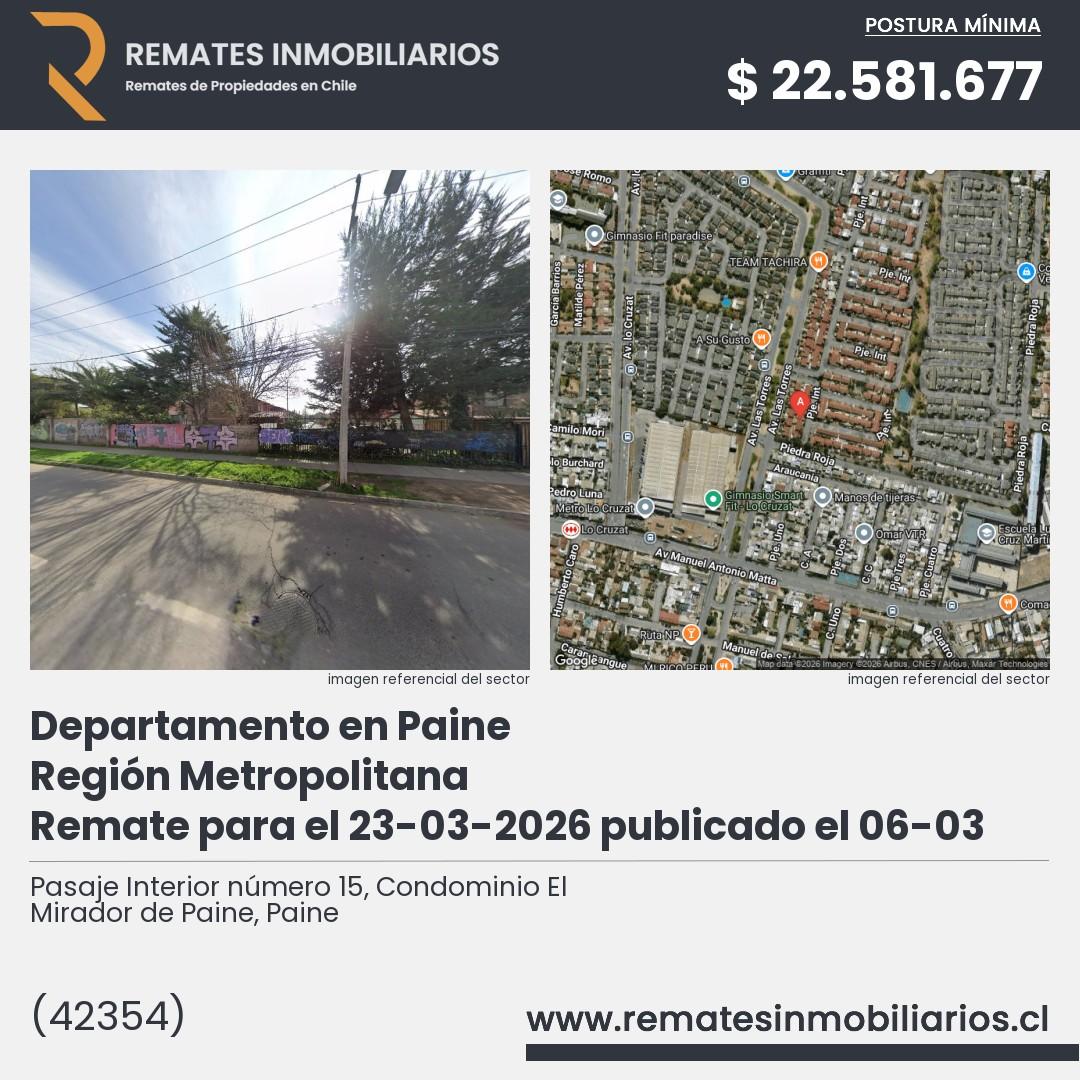 Imagen ficha Pasaje Interior número 15, Condominio El Mirador de Paine, Paine