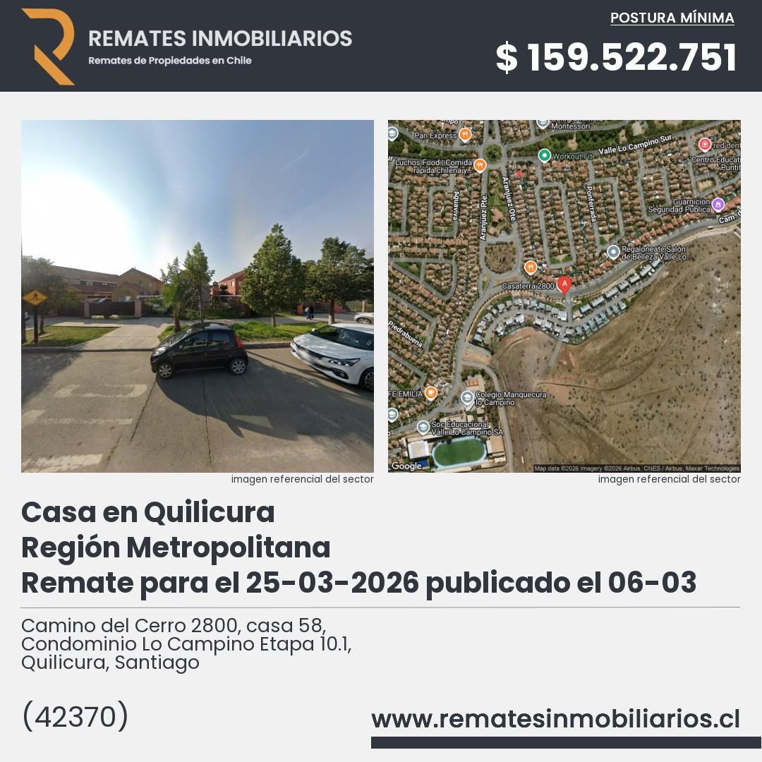 Imagen ficha Camino del Cerro 2800, casa 58, Condominio Lo Campino Etapa 10.1, Quilicura, Santiago