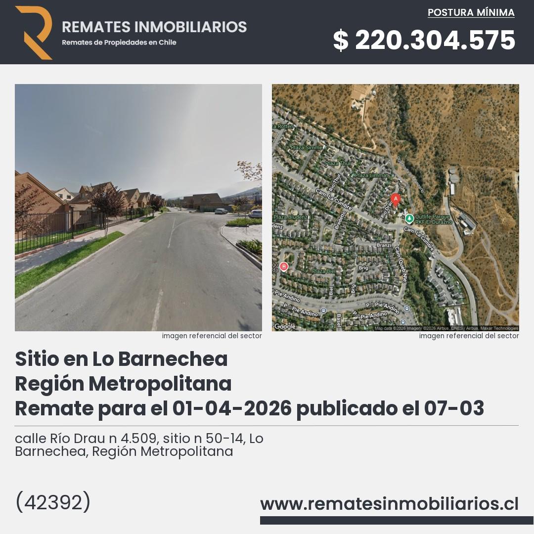 Imagen ficha calle Río Drau n 4.509, sitio n 50-14, Lo Barnechea, Región Metropolitana