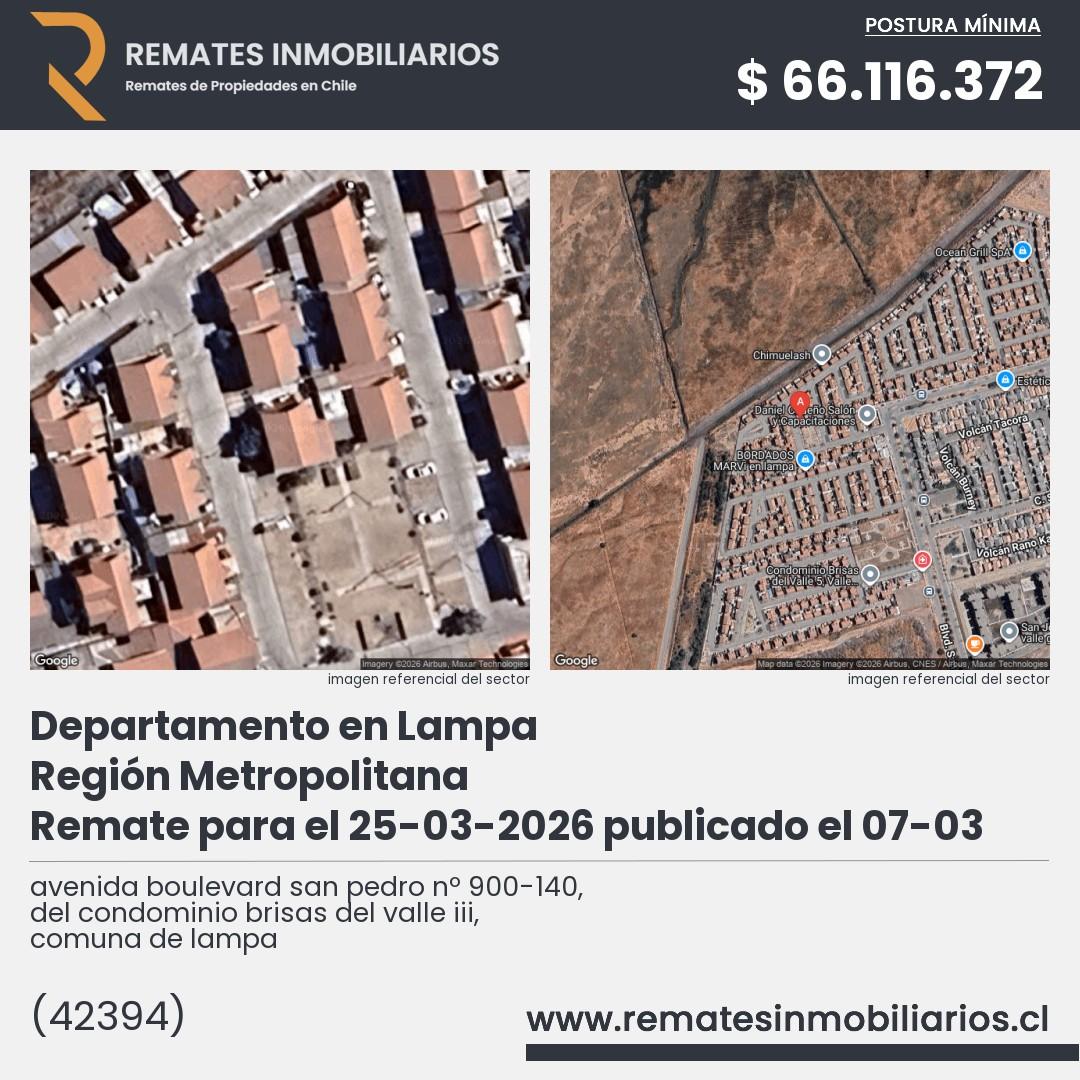 Imagen ficha avenida boulevard san pedro nº 900-140, del condominio brisas del valle iii, comuna de lampa