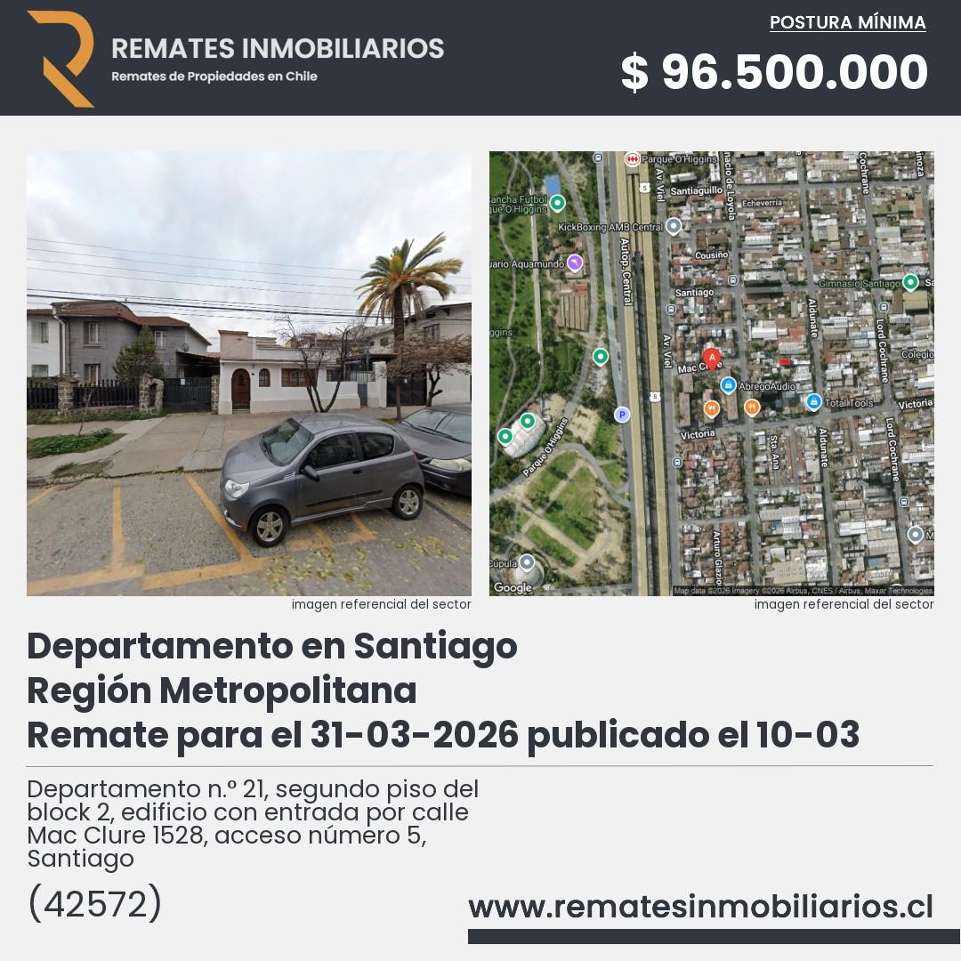 Imagen ficha Departamento n.° 21, segundo piso del block 2, edificio con entrada por calle Mac Clure 1528, acceso número 5, Santiago