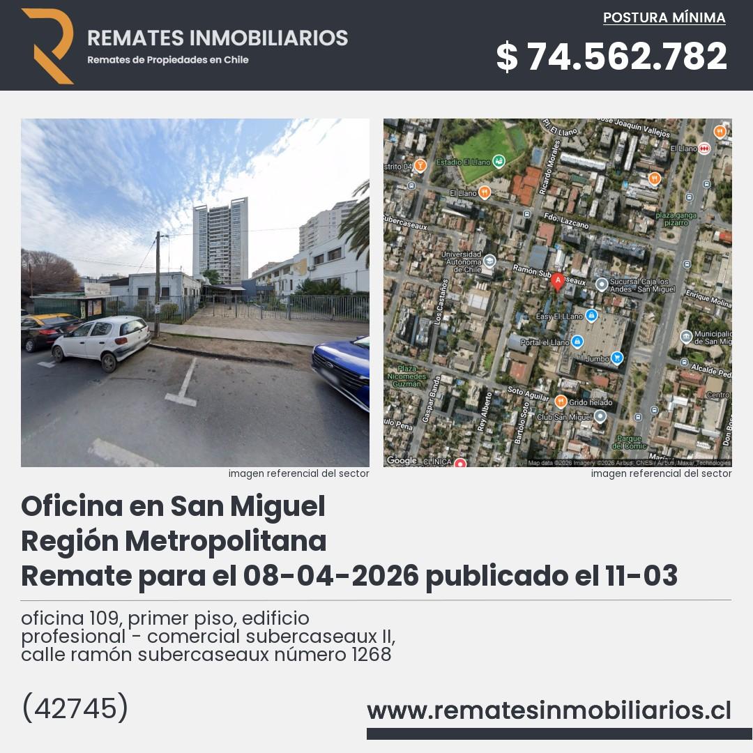 Imagen ficha oficina 109, primer piso, edificio profesional - comercial subercaseaux II, calle ramón subercaseaux número 1268