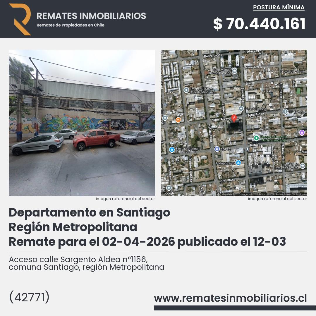 Imagen ficha Acceso calle Sargento Aldea n°1156, comuna Santiago, región Metropolitana