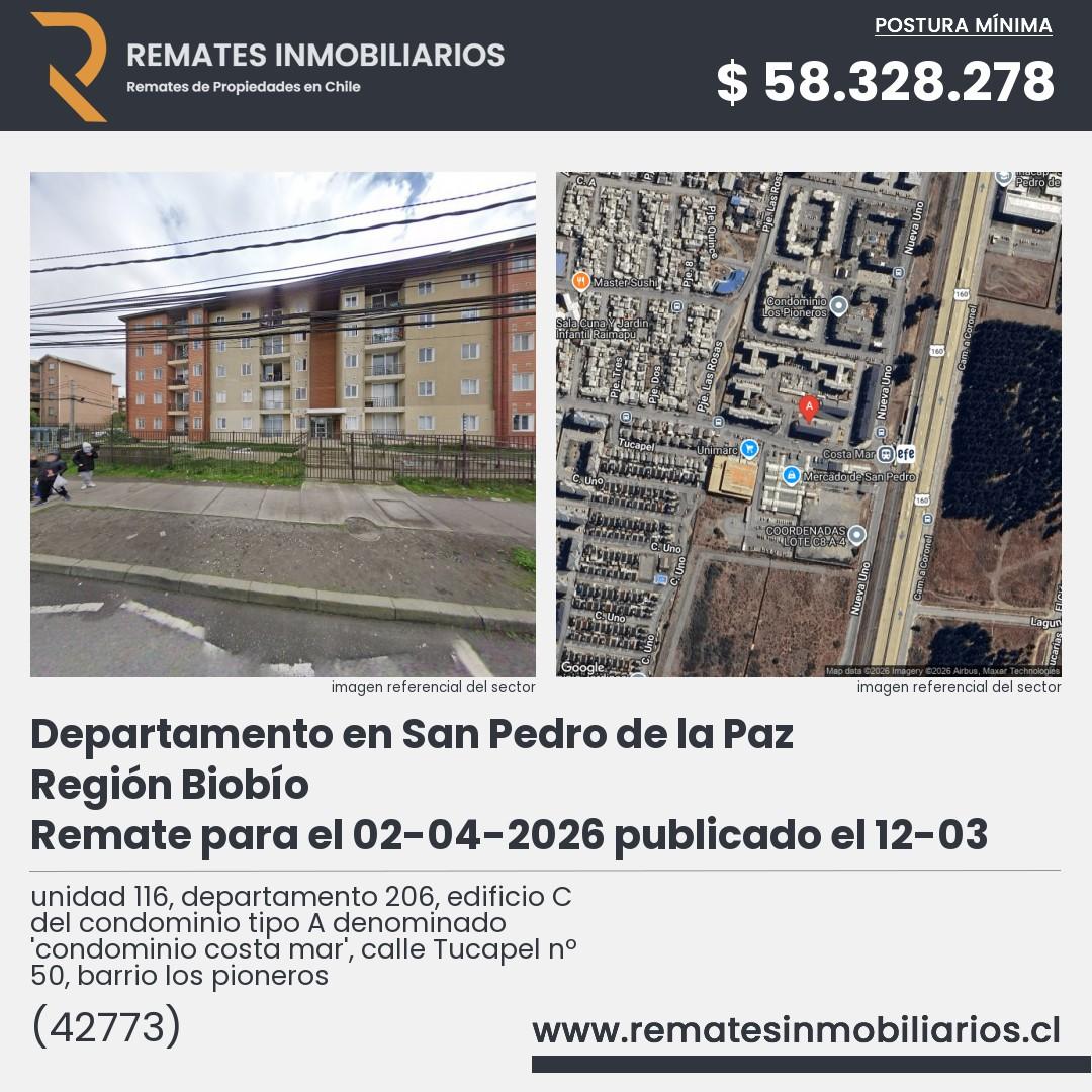 Imagen ficha unidad 116, departamento 206, edificio C del condominio tipo A denominado 