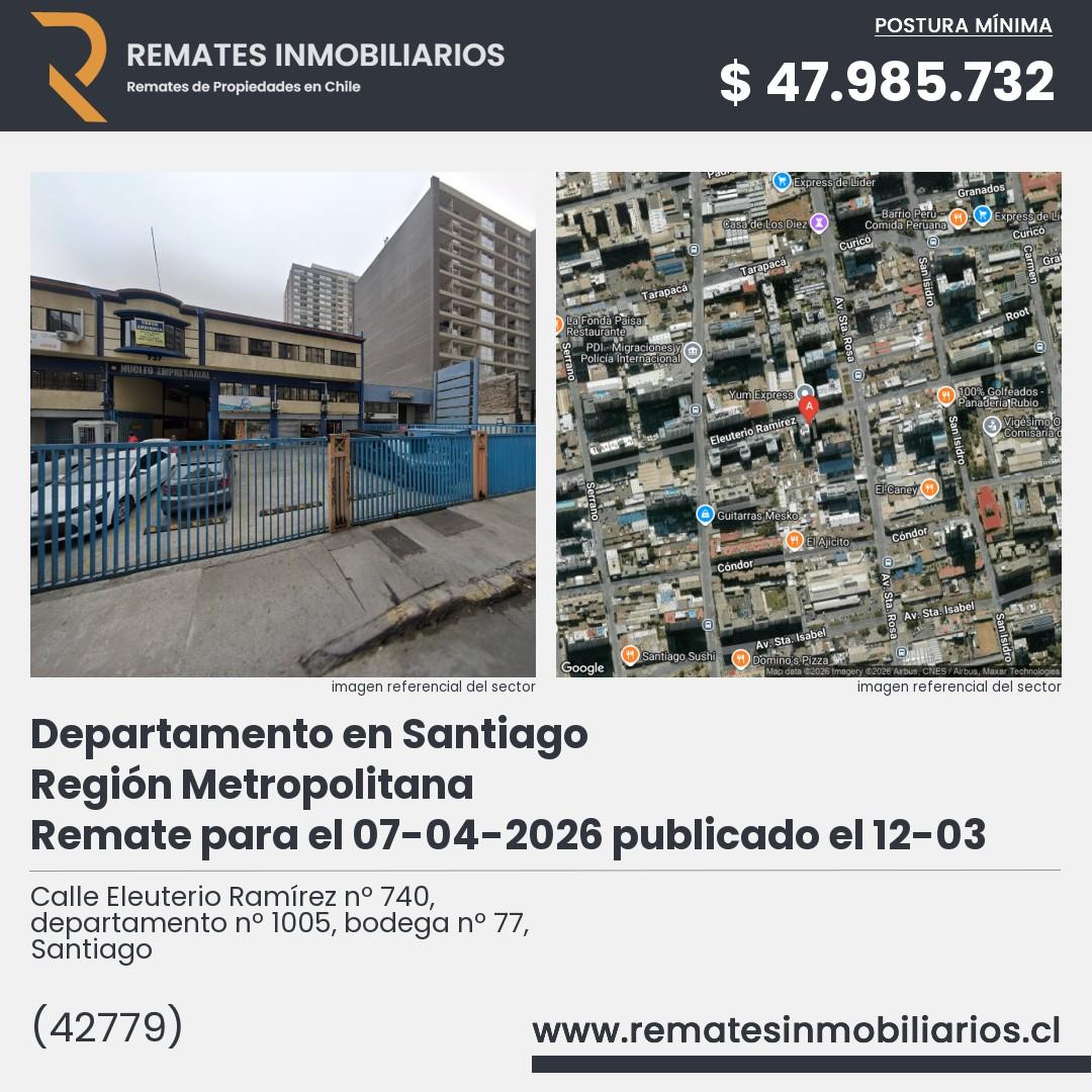 Imagen ficha Calle Eleuterio Ramírez nº 740, departamento nº 1005, bodega nº 77, Santiago