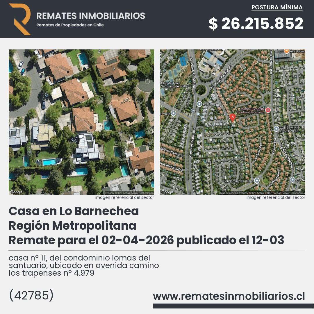 Imagen ficha casa nº 11, del condominio lomas del santuario, ubicado en avenida camino los trapenses nº 4.979