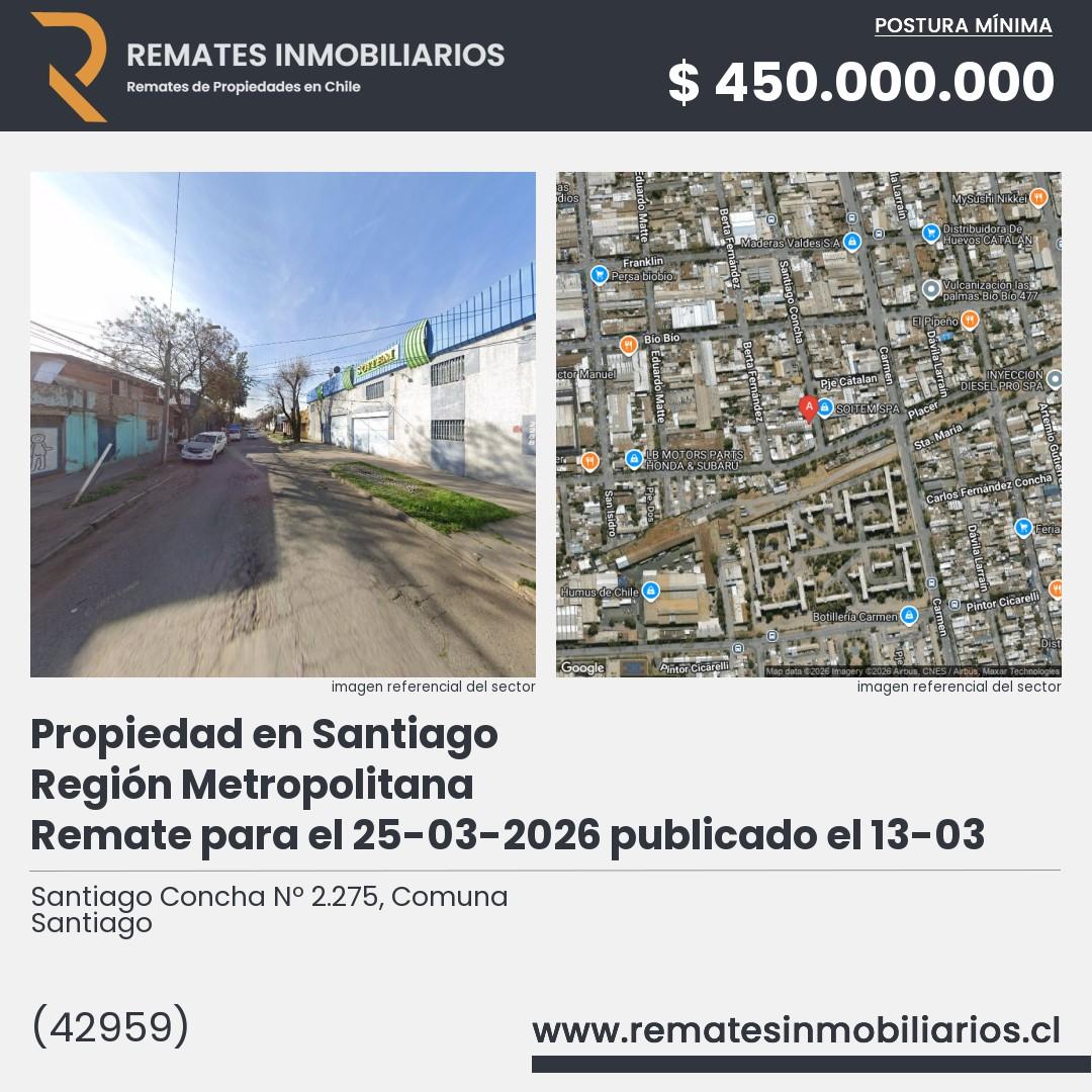 Imagen ficha Santiago Concha Nº 2.275, Comuna Santiago