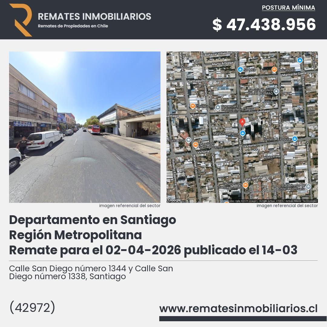 Imagen ficha Calle San Diego número 1344 y Calle San Diego número 1338, Santiago