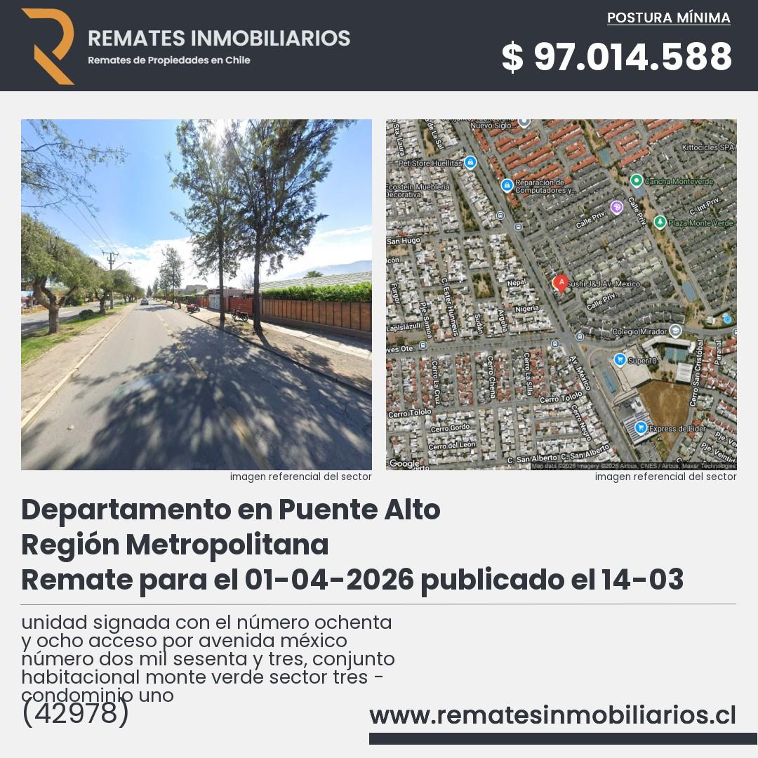 Imagen ficha unidad signada con el número ochenta y ocho acceso por avenida méxico número dos mil sesenta y tres, conjunto habitacional monte verde sector tres - condominio uno