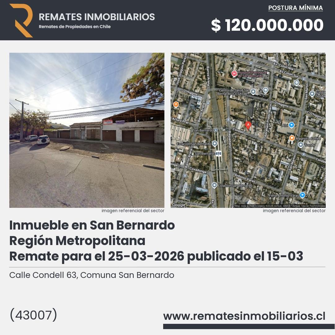 Imagen ficha Calle Condell 63, Comuna San Bernardo