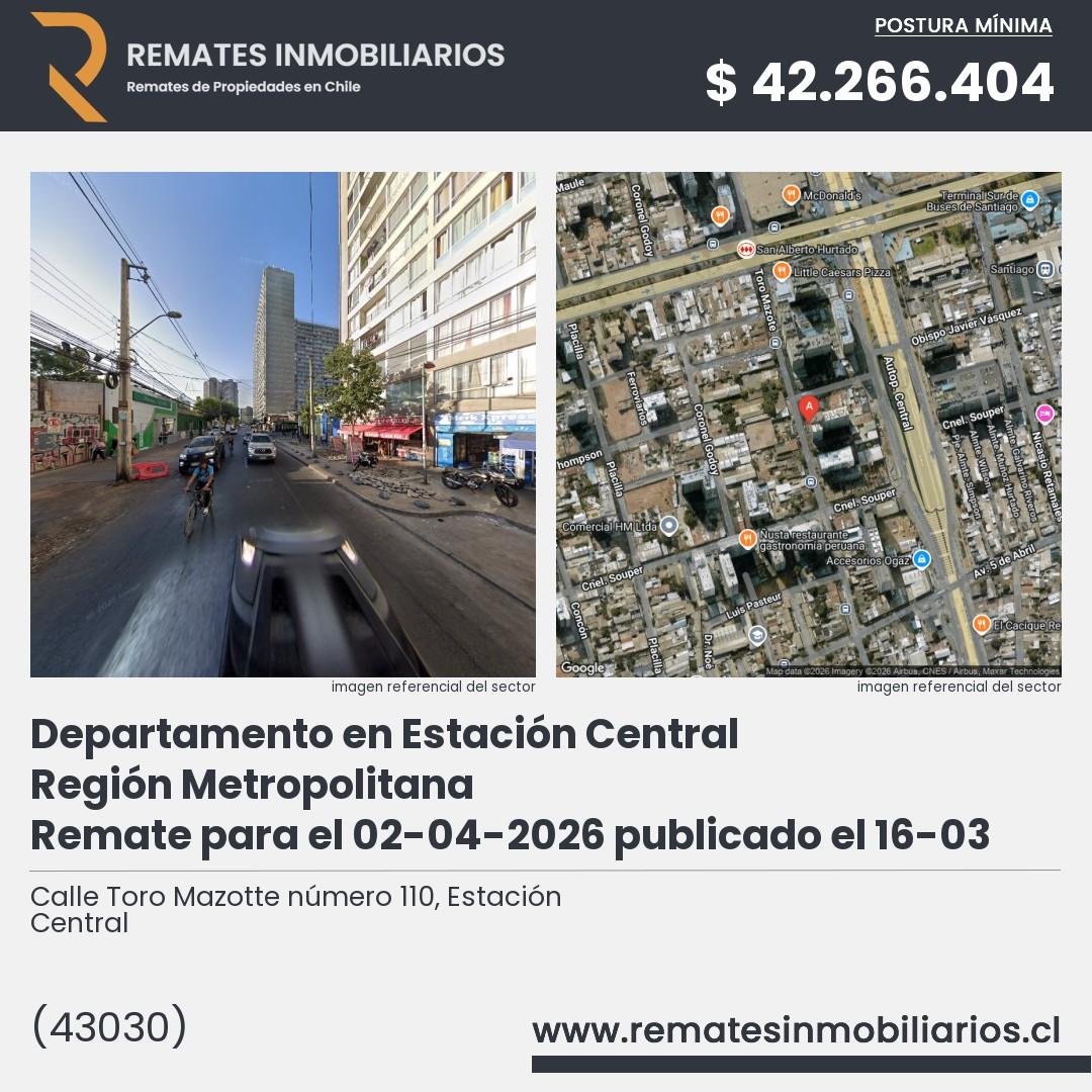 Imagen ficha Calle Toro Mazotte número 110, Estación Central