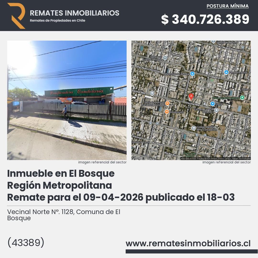 Imagen ficha Vecinal Norte N°. 1128, Comuna de El Bosque