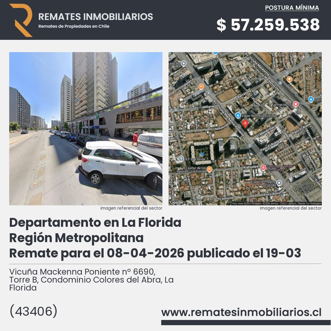 Imagen ficha Vicuña Mackenna Poniente nº 6690, Torre B, Condominio Colores del Abra, La Florida