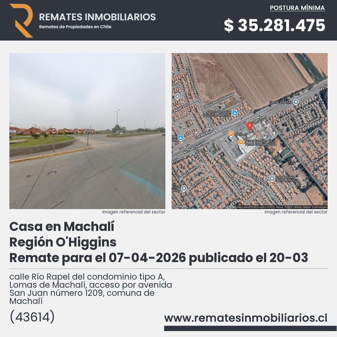 Imagen ficha calle Río Rapel del condominio tipo A, Lomas de Machalí, acceso por avenida San Juan número 1209, comuna de Machalí