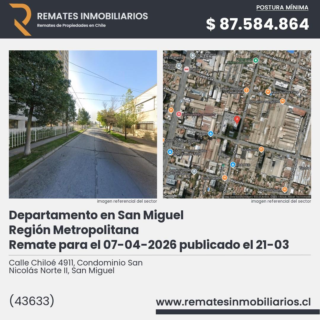 Imagen ficha Calle Chiloé 4911, Condominio San Nicolás Norte II, San Miguel