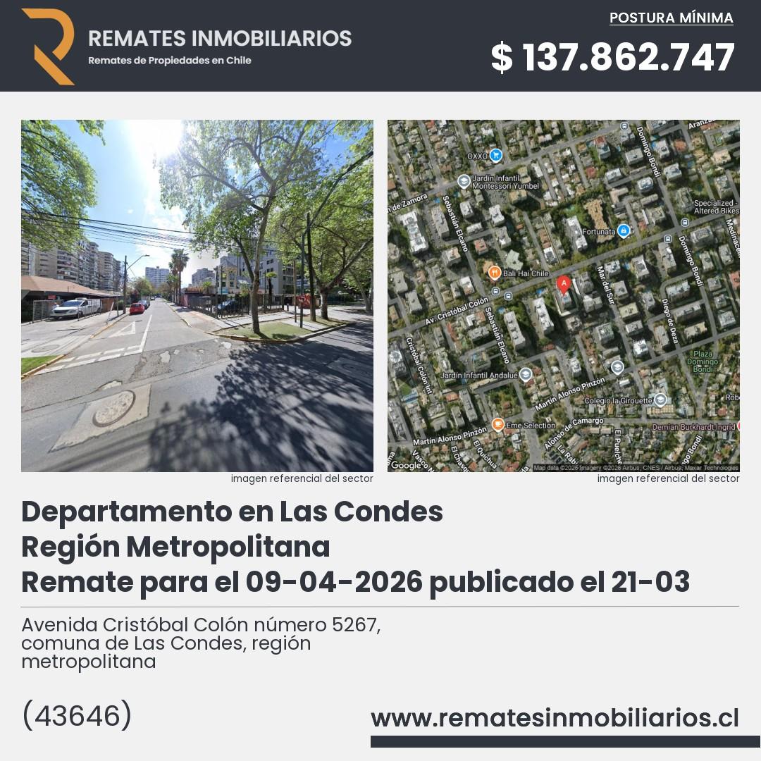 Imagen ficha Avenida Cristóbal Colón número 5267, comuna de Las Condes, región metropolitana