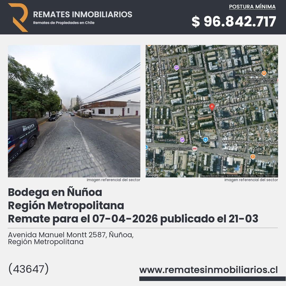 Imagen ficha Avenida Manuel Montt 2587, Ñuñoa, Región Metropolitana