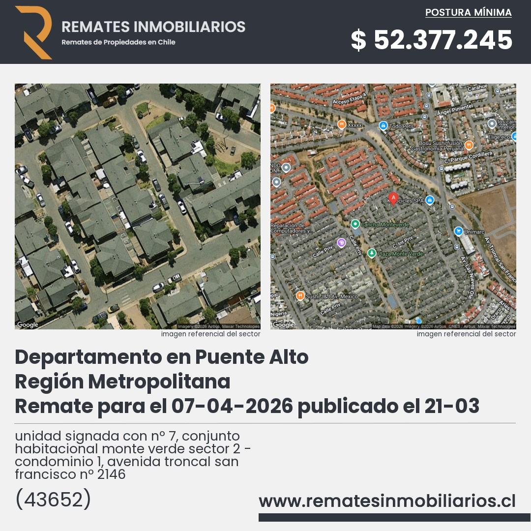 Imagen ficha unidad signada con nº 7, conjunto habitacional monte verde sector 2 - condominio 1, avenida troncal san francisco nº 2146