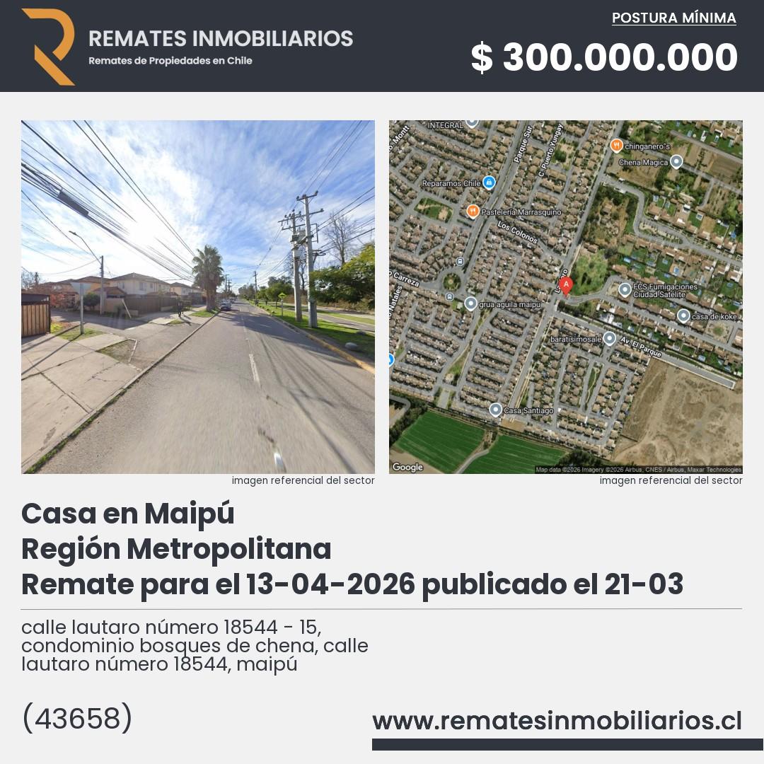 Imagen ficha calle lautaro número 18544 - 15, condominio bosques de chena, calle lautaro número 18544, maipú