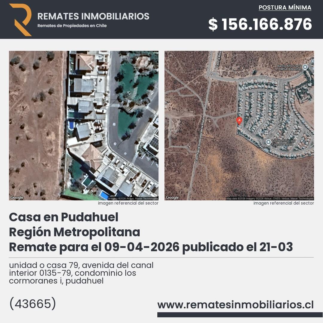 Imagen ficha unidad o casa 79, avenida del canal interior 0135-79, condominio los cormoranes i, pudahuel