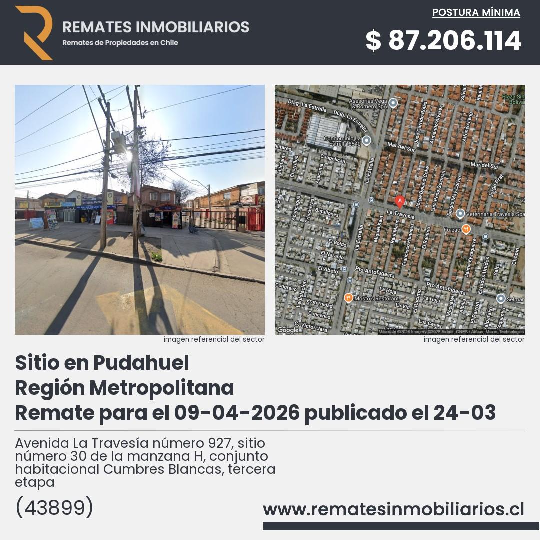 Imagen ficha Avenida La Travesía número 927, sitio número 30 de la manzana H, conjunto habitacional Cumbres Blancas, tercera etapa