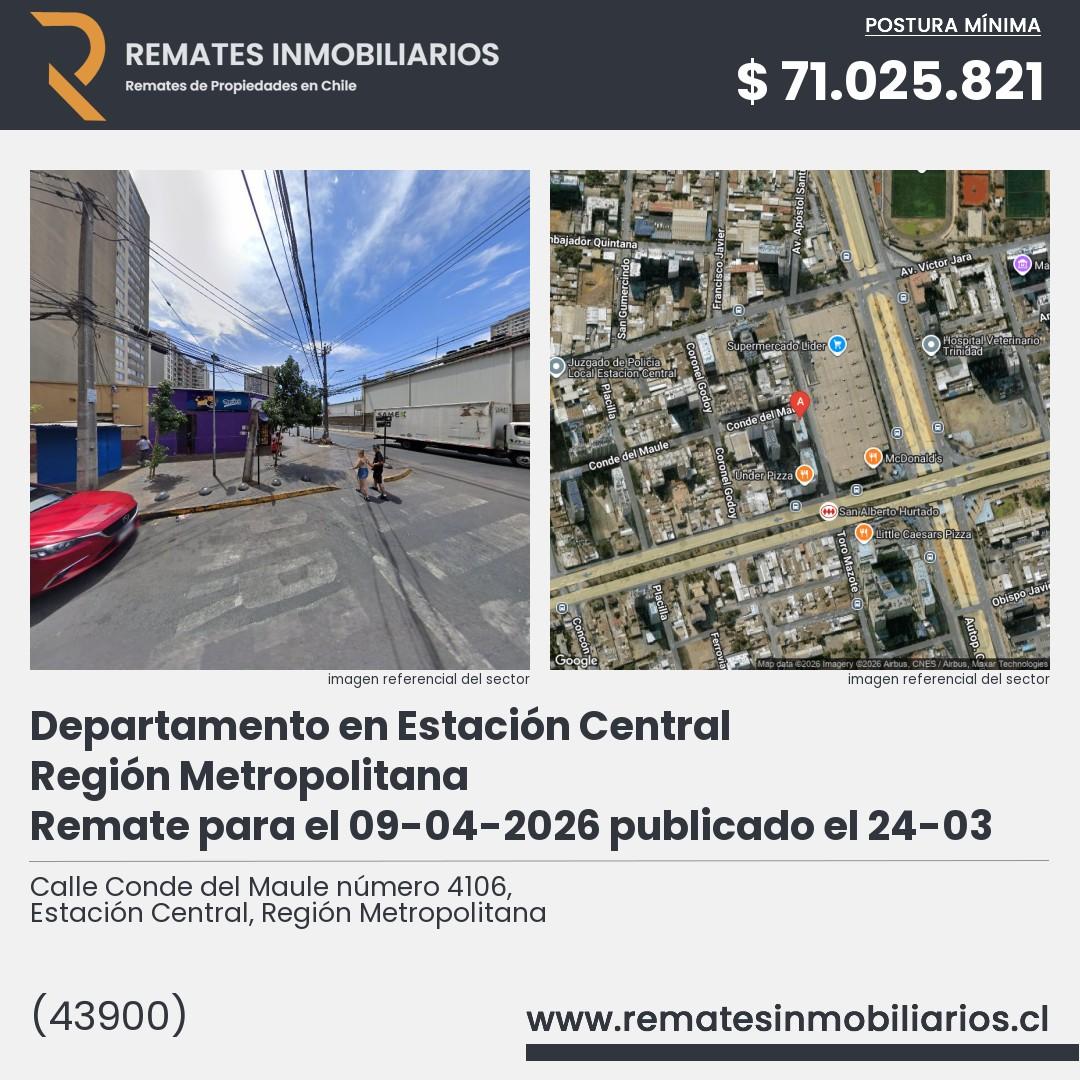 Imagen ficha Calle Conde del Maule número 4106, Estación Central, Región Metropolitana