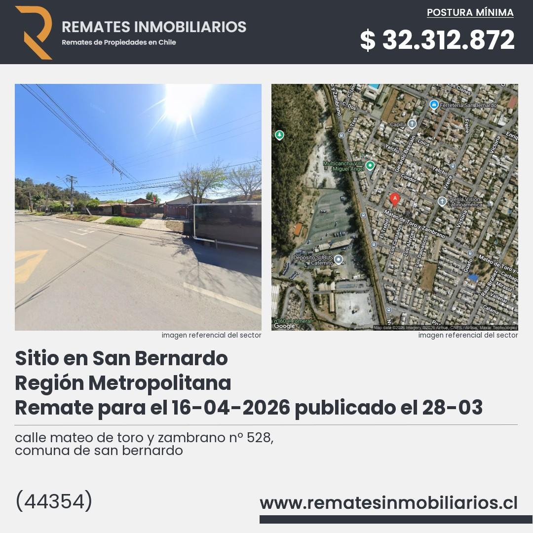 Imagen ficha calle mateo de toro y zambrano nº 528, comuna de san bernardo