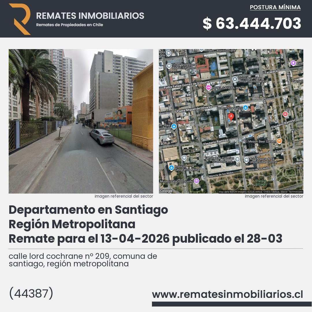Imagen ficha calle lord cochrane nº 209, comuna de santiago, región metropolitana