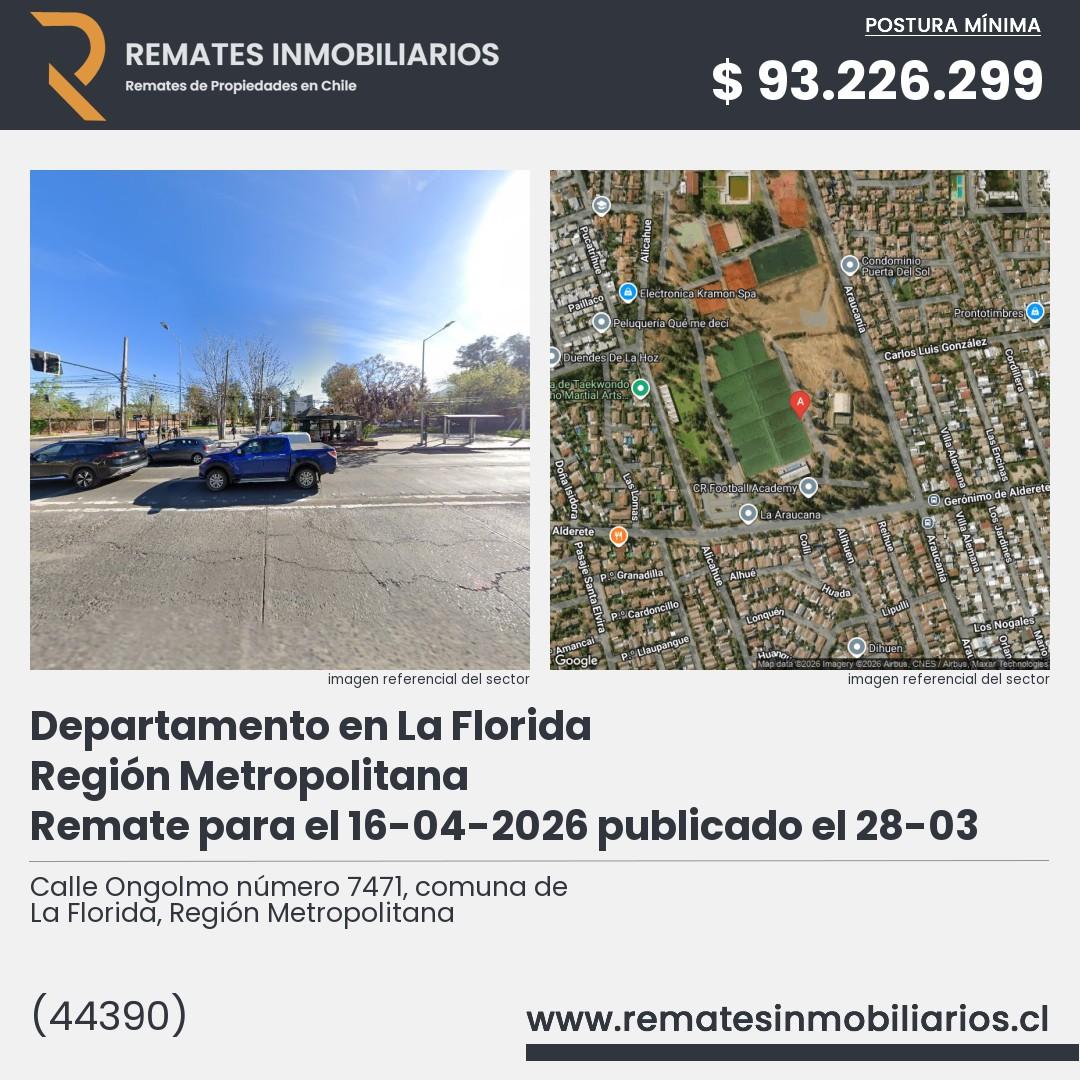 Imagen ficha Calle Ongolmo número 7471, comuna de La Florida, Región Metropolitana