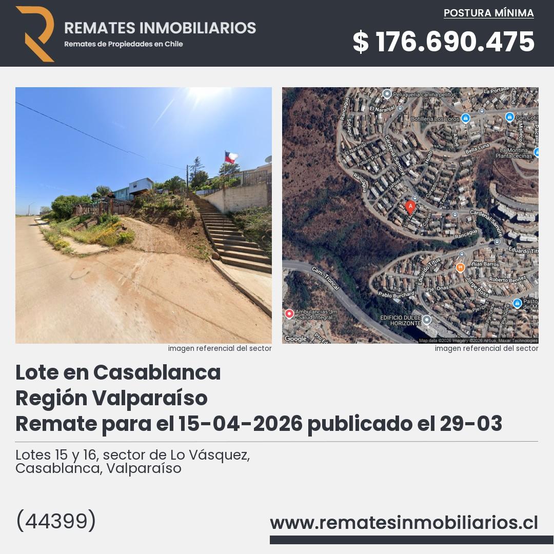 Imagen ficha Lotes 15 y 16, sector de Lo Vásquez, Casablanca, Valparaíso