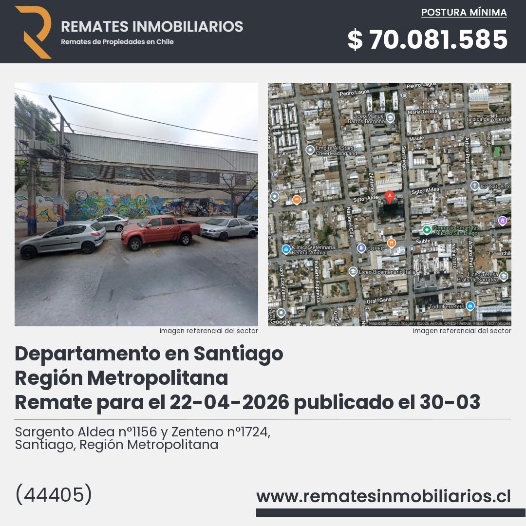 Imagen ficha Sargento Aldea n°1156 y Zenteno n°1724, Santiago, Región Metropolitana