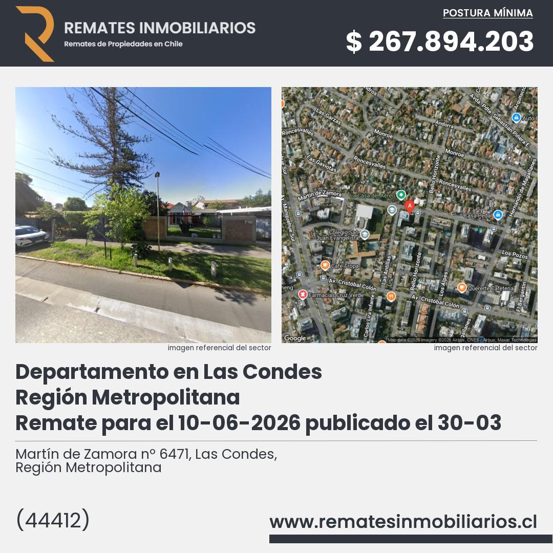 Imagen ficha Martín de Zamora nº 6471, Las Condes, Región Metropolitana