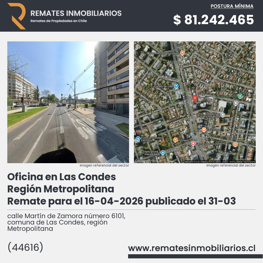 Imagen ficha calle Martín de Zamora número 6101, comuna de Las Condes, región Metropolitana