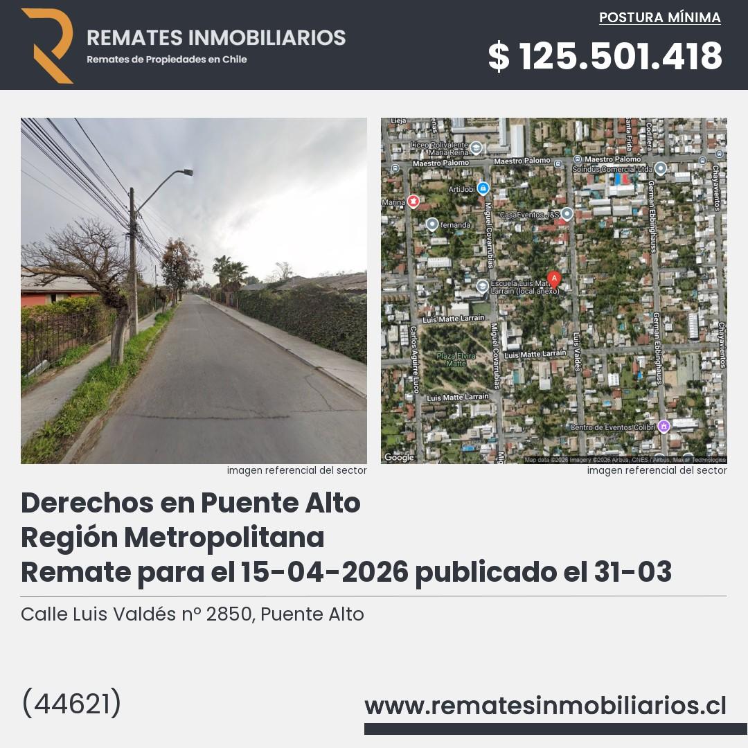 Imagen ficha Calle Luis Valdés nº 2850, Puente Alto