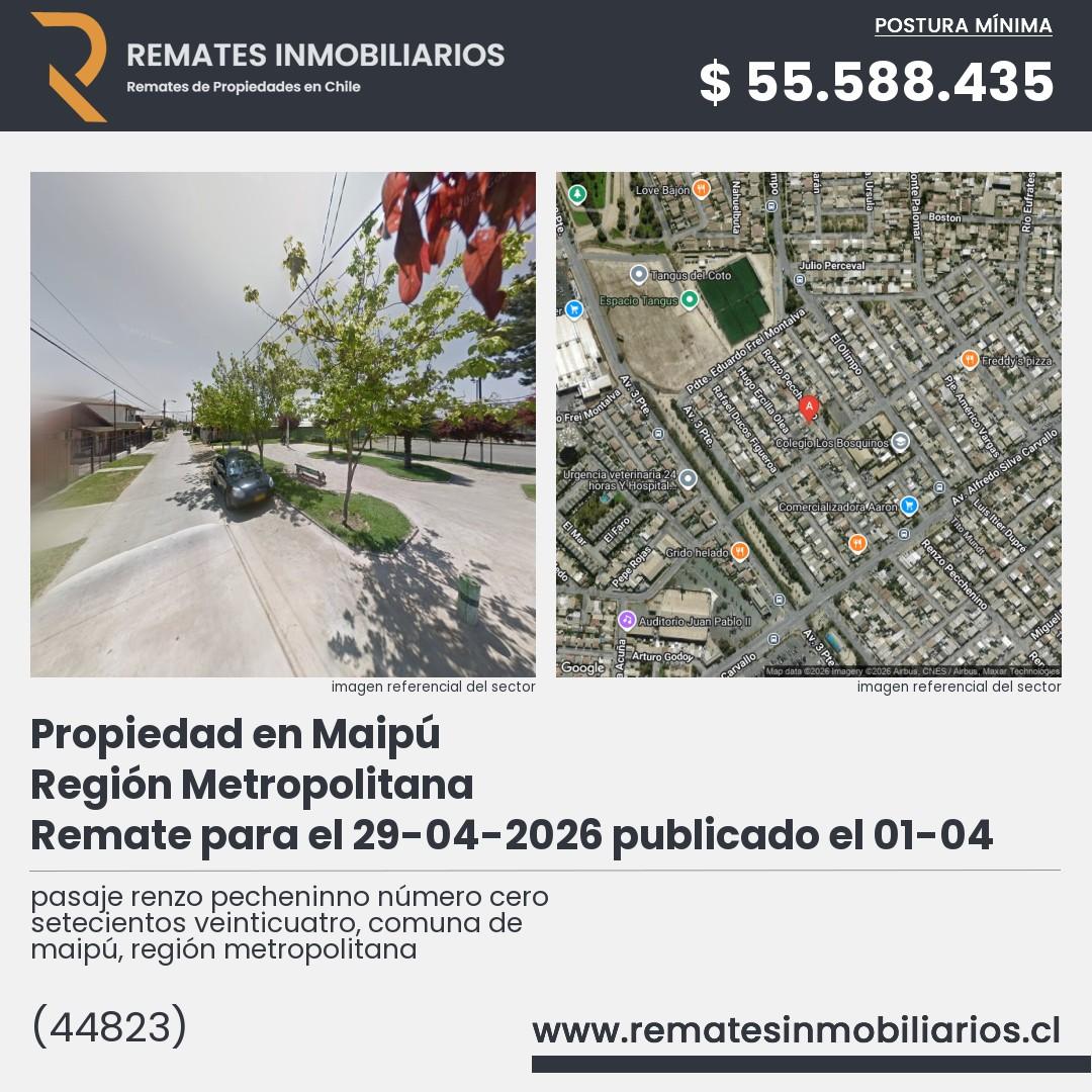 Imagen ficha pasaje renzo pecheninno número cero setecientos veinticuatro, comuna de maipú, región metropolitana