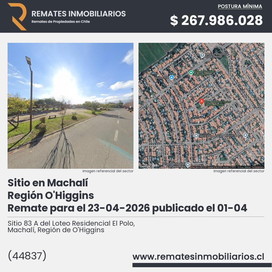 Imagen ficha Sitio 83 A del Loteo Residencial El Polo, Machalí, Región de O