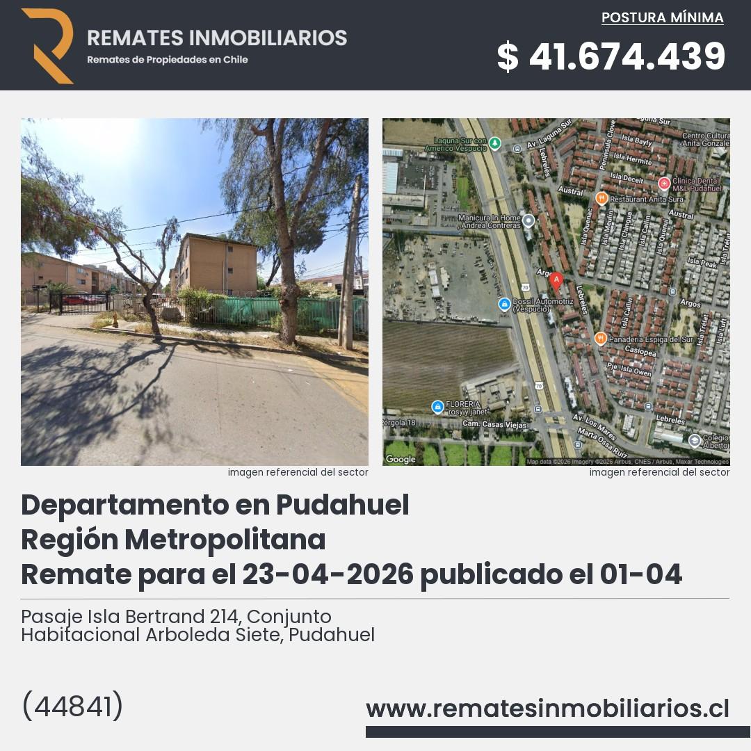 Imagen ficha Pasaje Isla Bertrand 214, Conjunto Habitacional Arboleda Siete, Pudahuel