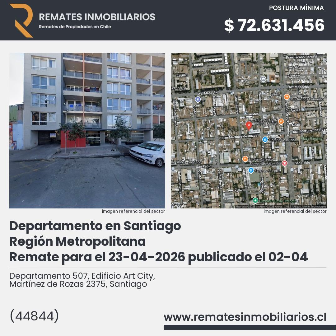 Imagen ficha Departamento 507, Edificio Art City, Martínez de Rozas 2375, Santiago