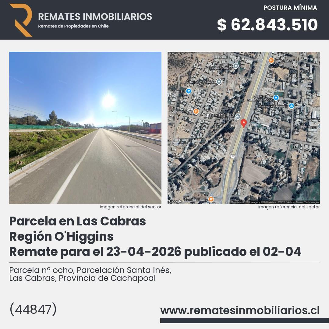 Imagen ficha Parcela nº ocho, Parcelación Santa Inés, Las Cabras, Provincia de Cachapoal