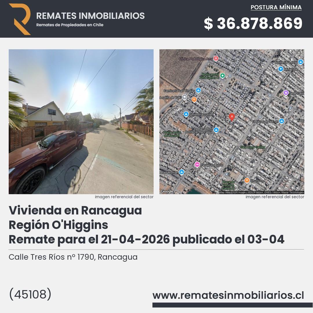 Imagen ficha Calle Tres Ríos nº 1790, Rancagua
