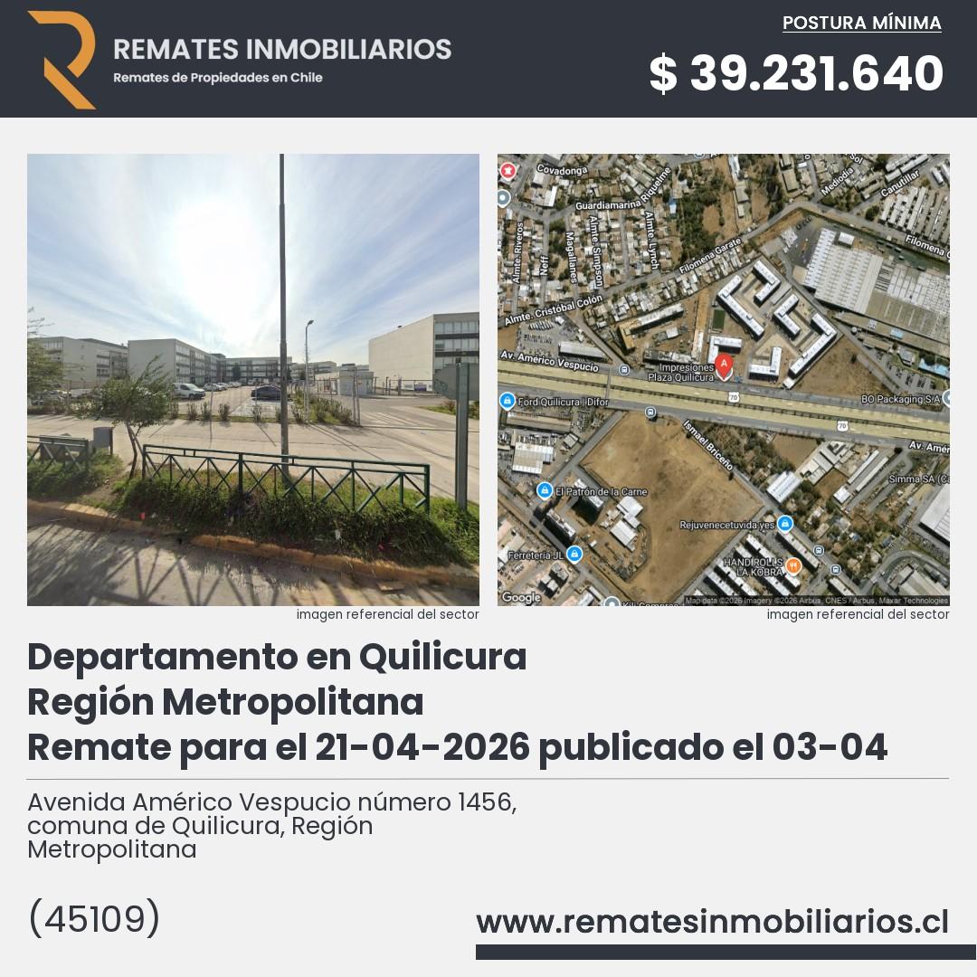 Imagen ficha Avenida Américo Vespucio número 1456, comuna de Quilicura, Región Metropolitana