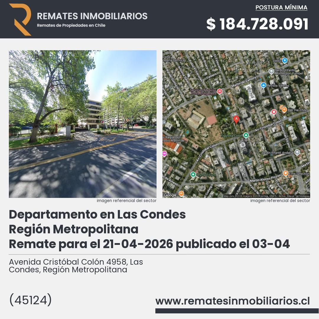 Imagen ficha Avenida Cristóbal Colón 4958, Las Condes, Región Metropolitana