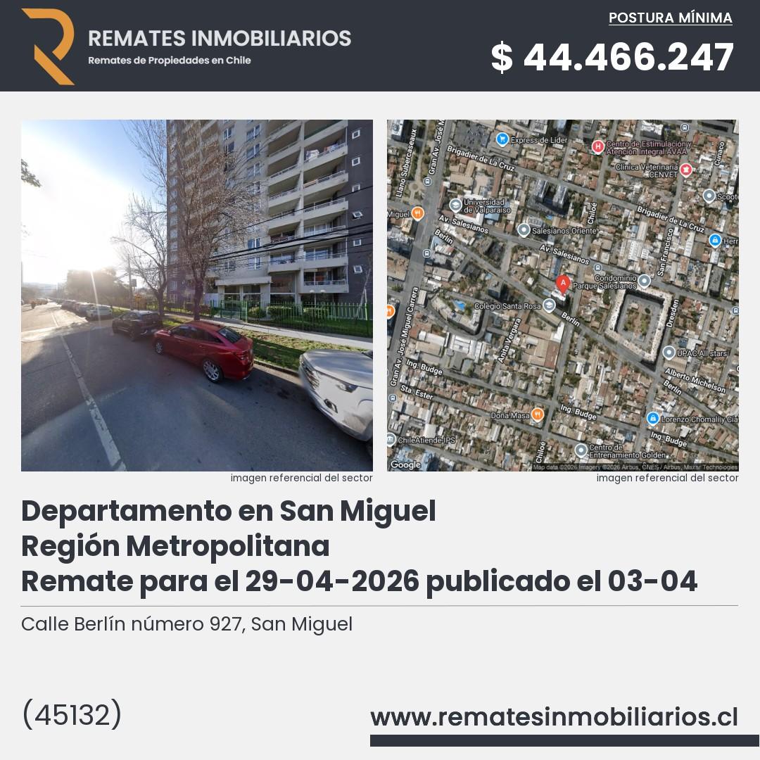 Imagen ficha Calle Berlín número 927, San Miguel