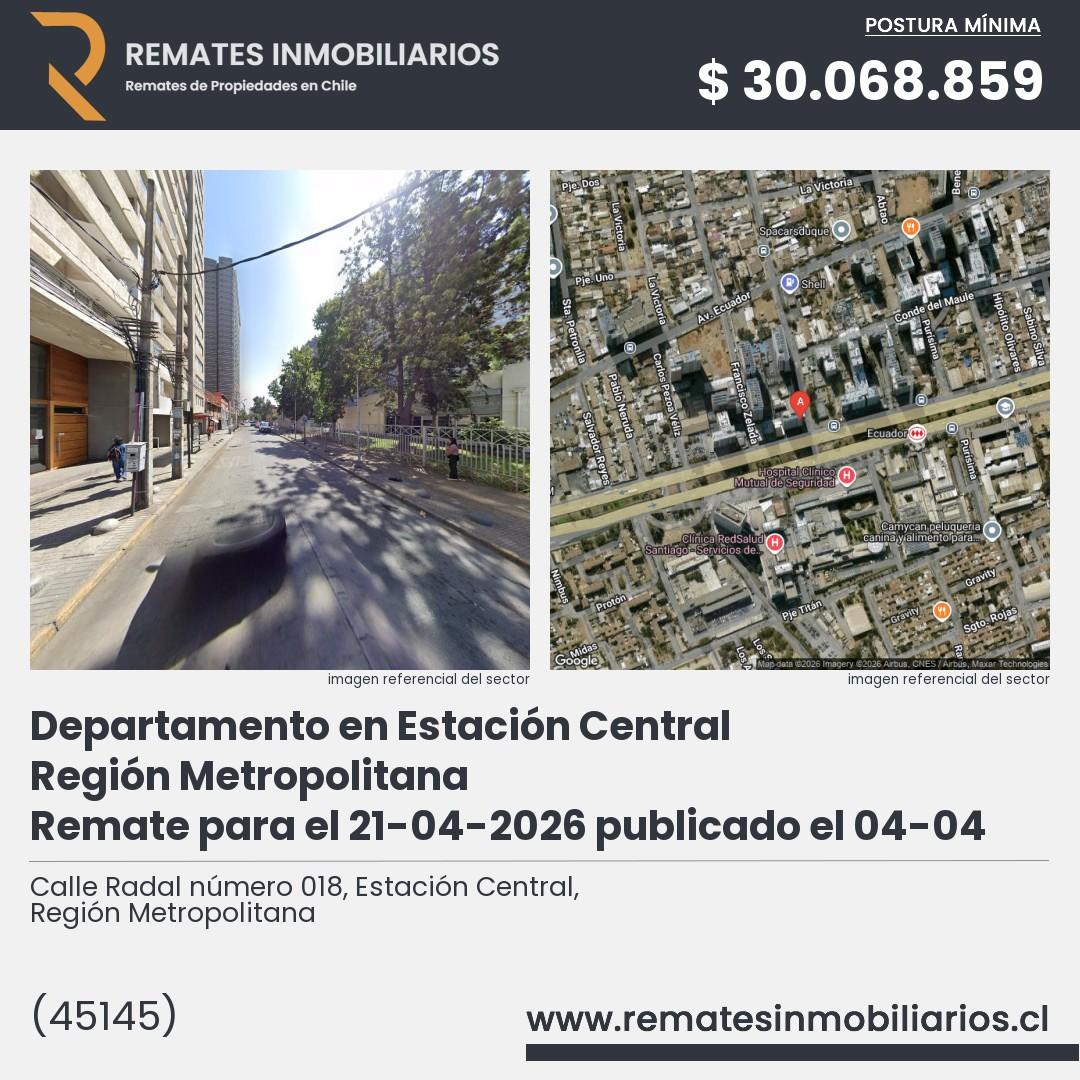 Imagen ficha Calle Radal número 018, Estación Central, Región Metropolitana