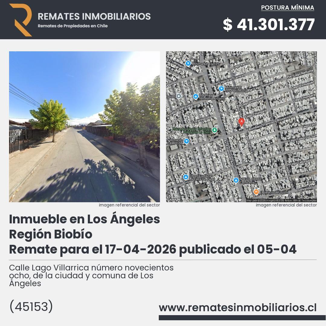 Imagen ficha Calle Lago Villarrica número novecientos ocho, de la ciudad y comuna de Los Ángeles