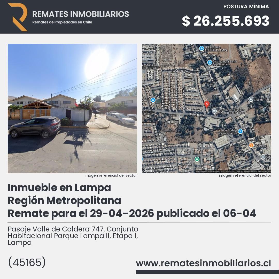 Imagen ficha Pasaje Valle de Caldera 747, Conjunto Habitacional Parque Lampa II, Etapa I, Lampa